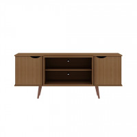 Manhattan Comfort 17PMC5 Hampton 62.99 TV Stand with 4 Shelves and Solid Wood Legs in Maple Cream